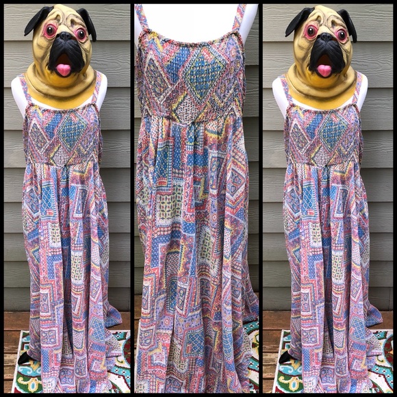 Vintage Dresses & Skirts - Boho fab, VINTAGE, sheer, patterned dress!!